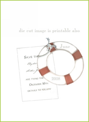 Life Preserver with rope tag invitation by Stevie Streck